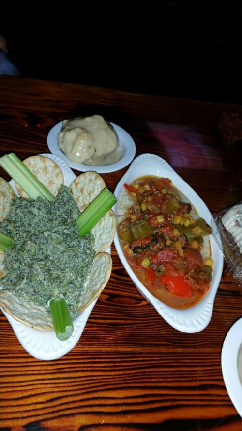 Gumbo, biscuits, and seaweed dip  at Souley Vegan in Oakland
