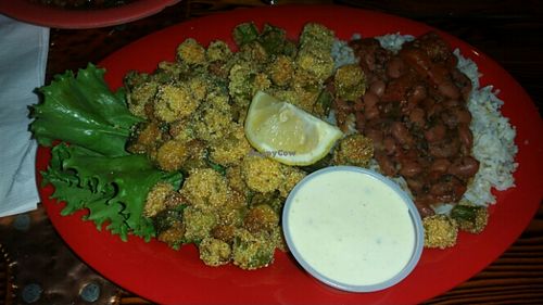 My gawd, how I love thier okra!!!! at Souley Vegan in Oakland