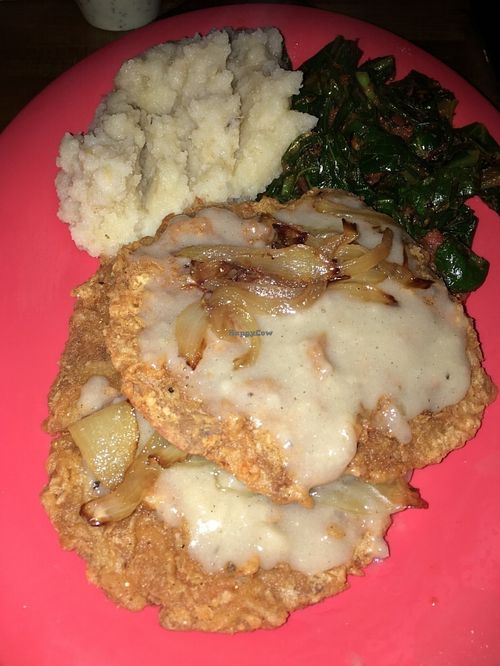 Country Fried Steak entree at Souley Vegan in Oakland