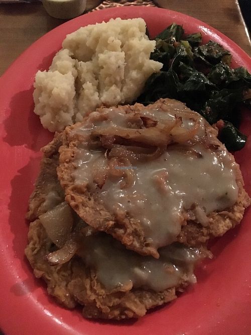 Country Fried Steak entree at Souley Vegan in Oakland