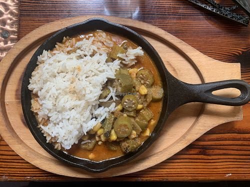 Okra gumbo   at Souley Vegan in Oakland