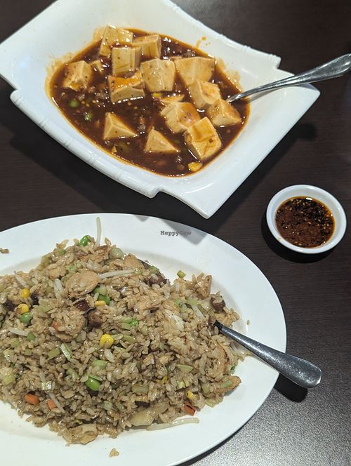 Mapo tofu and salted fish and chicken fried rice at Formosa Garden in East Perth