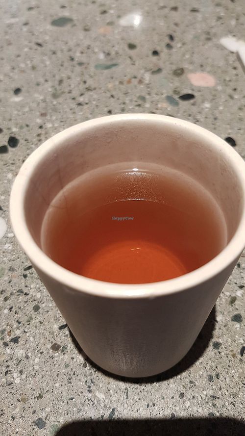 Artichoke tea to finish the meal at Revive Kitchen Three - Hibiya Midtown in Tokyo