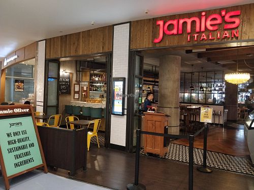 Restaurant entrance at Jamie's Italian - Vivocity in Central Singapore