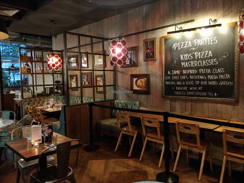 Restaurant interior at Jamie's Italian - Vivocity in Central Singapore