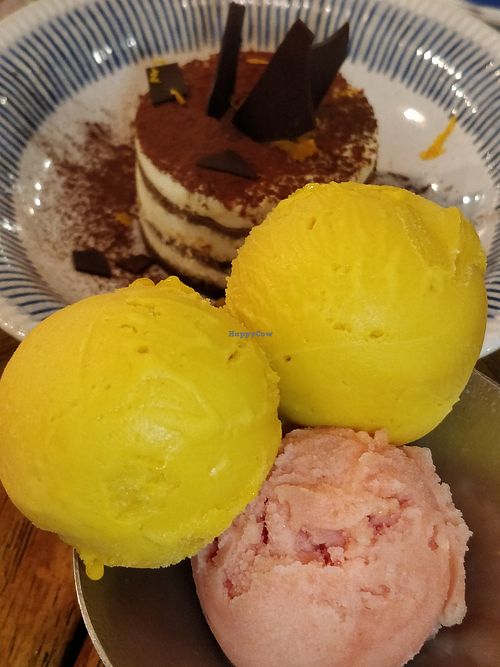 Vegan Sorbet.. Mango and strawberry flavours at Jamie's Italian - Orchard in Central Singapore