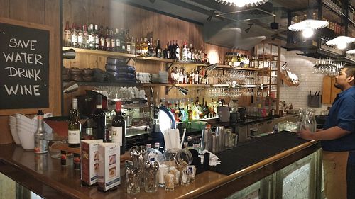 Bar counter - Save water drink wine at Jamie's Italian - Orchard in Central Singapore
