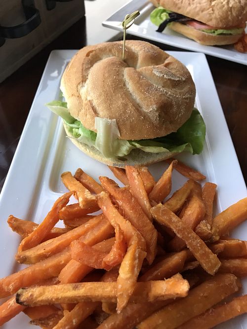 Sweet potatoe burger  at Love Earth in Staten Island