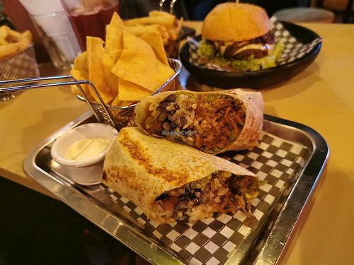 Burrito con Beyond Meat at Café León in Bogota