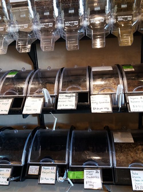 Bulk organics at 1Two1 Vegan Café in Springwood