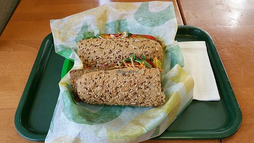 Sandwich with Spicy Vegan Patty at Subway in Oberwil