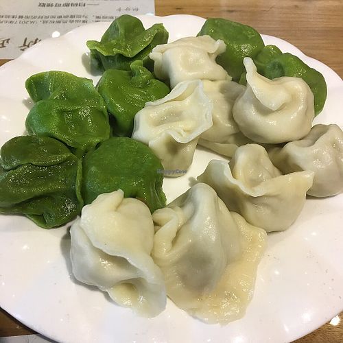 Vegan dumplings at SUHU - Huayuan Building in Beijing