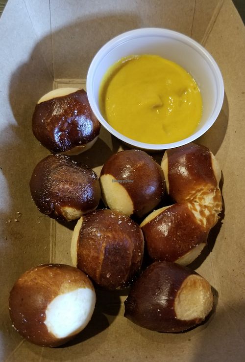 Pretzel bites with mustard at Inconceivable Cafe in Hendersonville