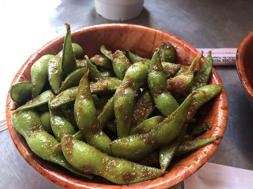 Garlic edamame at Tajima Ramen - East Village in San Diego