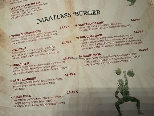 menu  at Poppins  in Minden