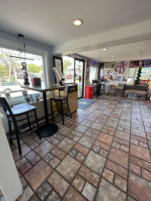 Window seats  at House of Pizza in Provincetown