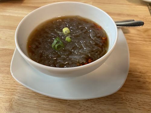 Vegan glass noodles in chili sour sauce at Szechuan Impression in Linz