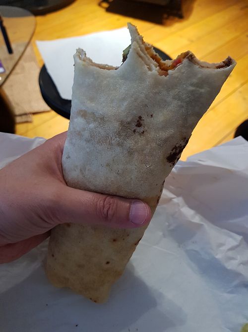 The laffa wrap - it's huge! at Yala Falafel in Bury