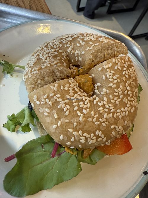 only vegan option  at Bagel Brothers in Leipzig