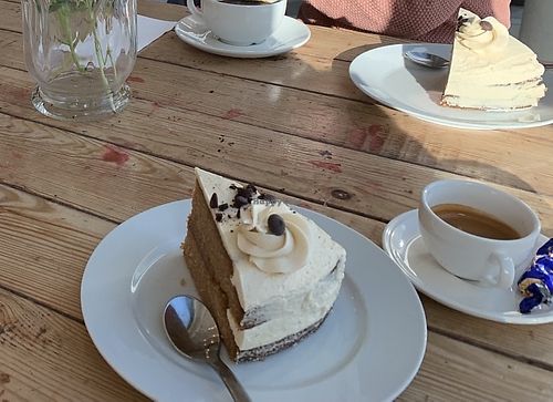 peanut butter cake. very sweet, huge pieces  at Valkoinen Puu in Seinaejoki