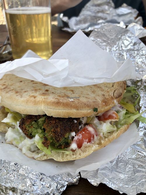 The classic with pepperocini and garlic sauce  at Bo's Falafel Bar in Bend