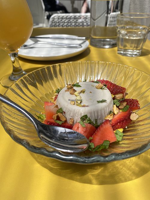 Close-Up (Before I Devoured It) 😛 w/Mint • Strawberries  at Wildseed in San Francisco