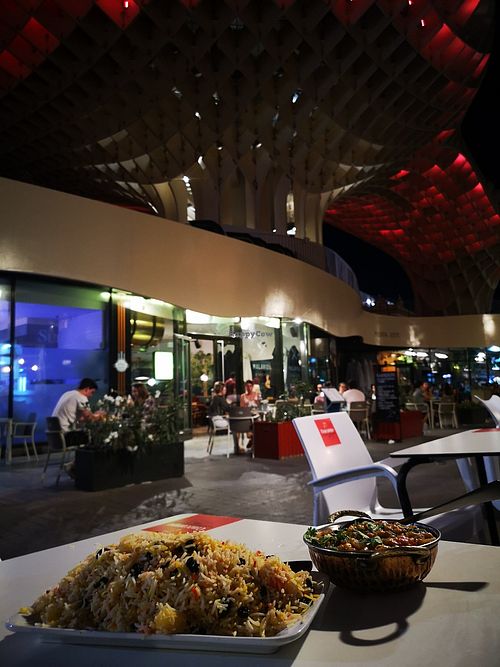 Night View of Las Setas at Jaipur Palace in Sevilla