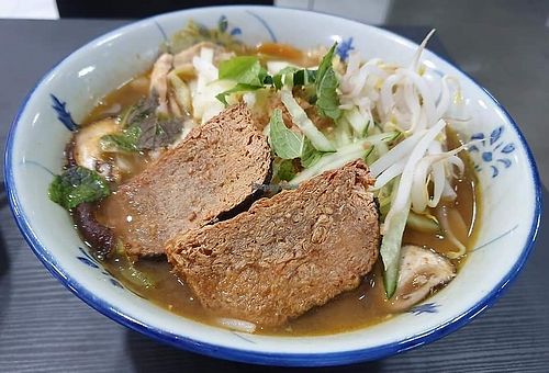Assam laksa bee hoon. Photo credit to Veron Wong at 729 Vegan in North Singapore