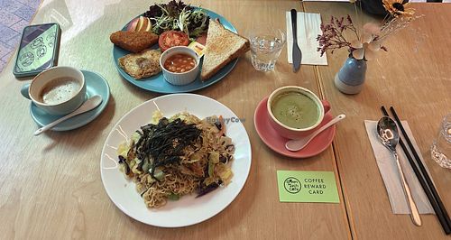 Vegan Option All Day Breakfast and Huaishan Noodle at Green Tech Cafe in Hong Kong Island