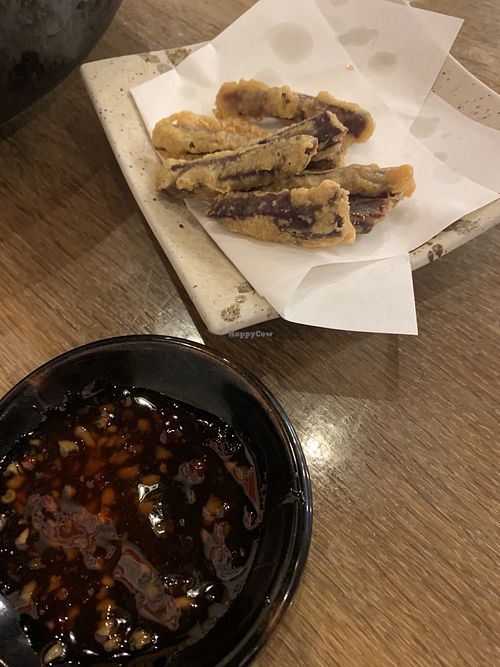 Tempura sweet potato appetizer  at Futago Udon in Boston