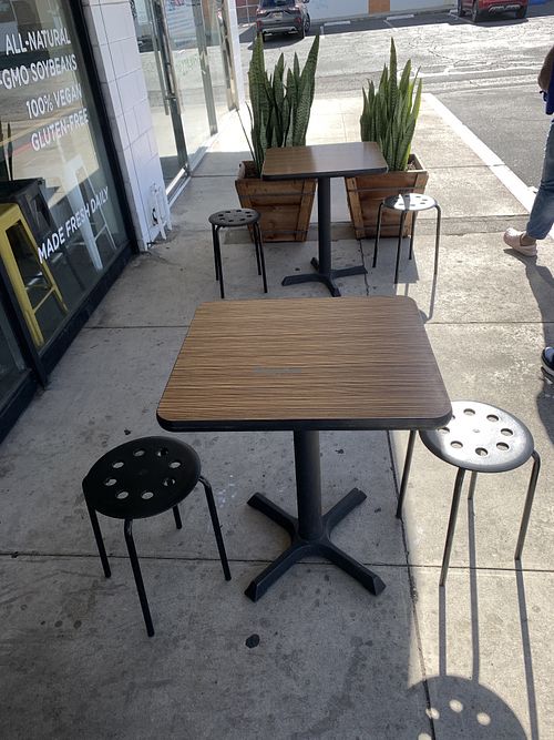 Outdoor seating   at Soy Good in Garden Grove