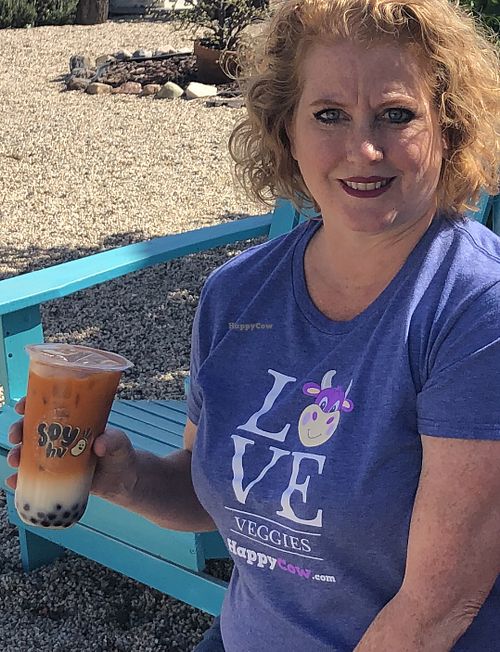 GG Ambassador spreading the Happy Cow love at Soy Good in Garden Grove