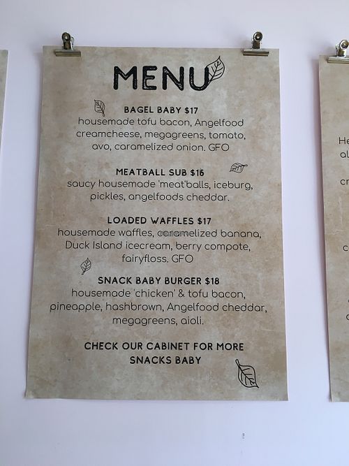 Menu2 at Snack Baby in Hamilton