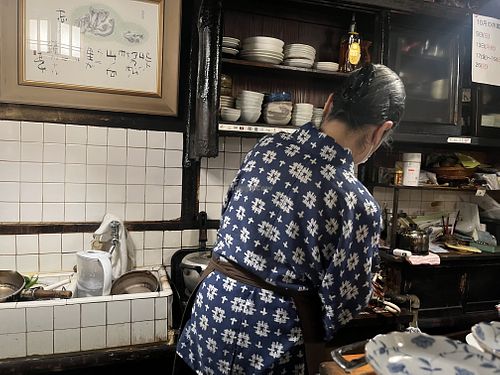 The lady chef  at Renkon-Ya in Kyoto