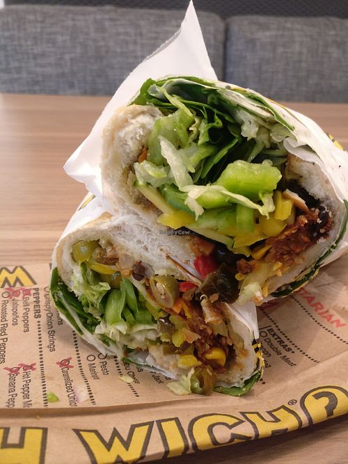 Black bean patty at Which Wich in San Diego