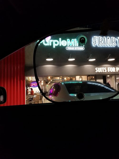The New Purple Mint Restaurant on Linda Vista Rd as viewed from my car at The Purple Mint - Linda Visa Rd in San Diego