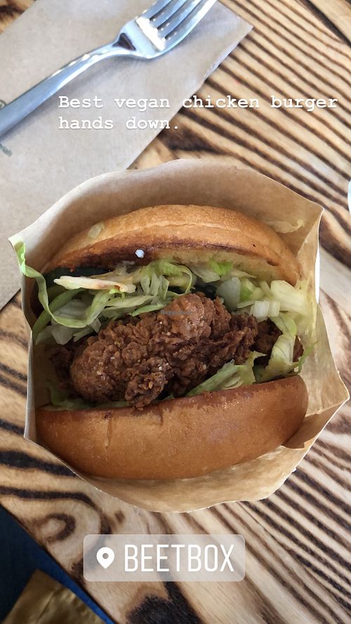 Crispy chicken burger at BeetBox in Vancouver