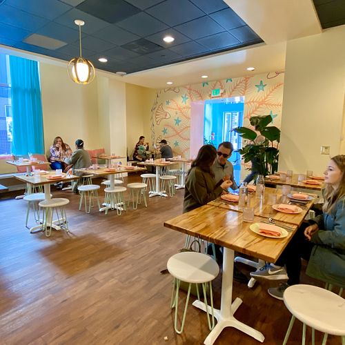 Seating is ample at Somebody People in Denver