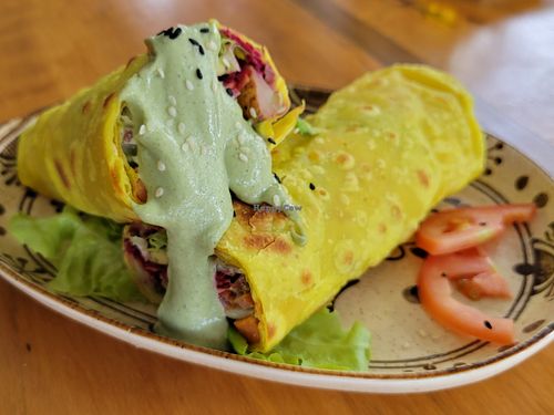 Tempeh wrap at Foods & Roots in Koh Phangan