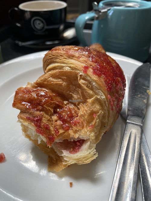 Delicious raspberry croissant  at Coffee #1 in Malmesbury