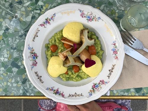 Green peas risotto  at Bleu Canard in Lille