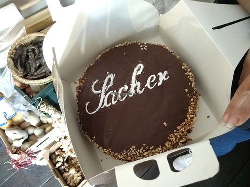 Vegan Sacher cake at ToBio Vegan Shop in Naples