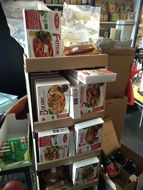 Vegan "meats" at ToBio Vegan Shop in Naples