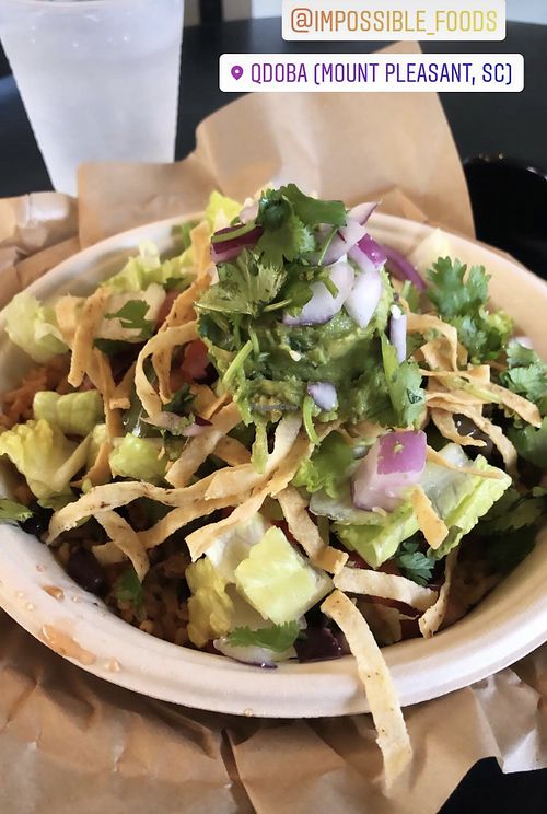 Burrito Bowl with Impossible Meat! at Qdoba in Mount Pleasant