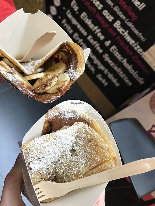1 vegan crepe split into 2 portions  at Emma's Feinfood in Leipzig