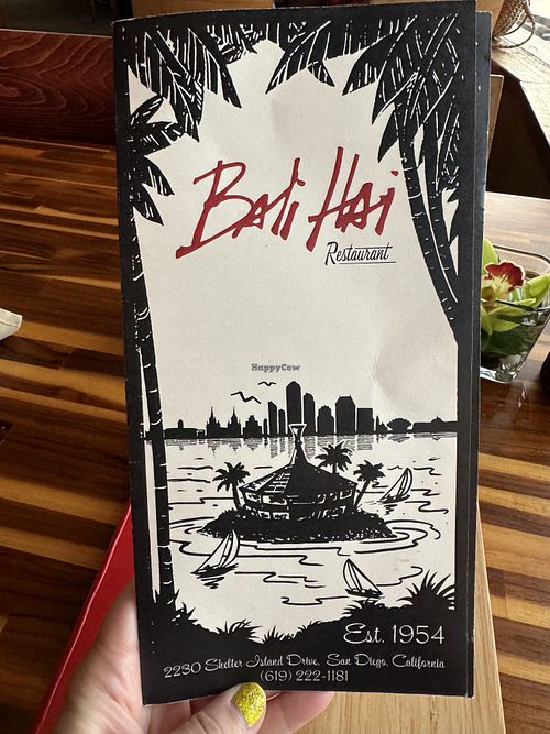 Menu  at Bali Hai Restaurant in San Diego