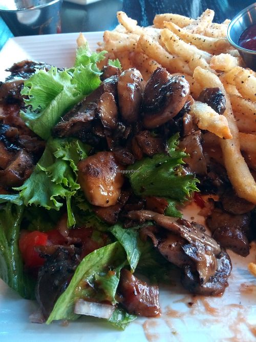 Mushroom and vegan burger at Elevation in Minot at Elevation in Minot