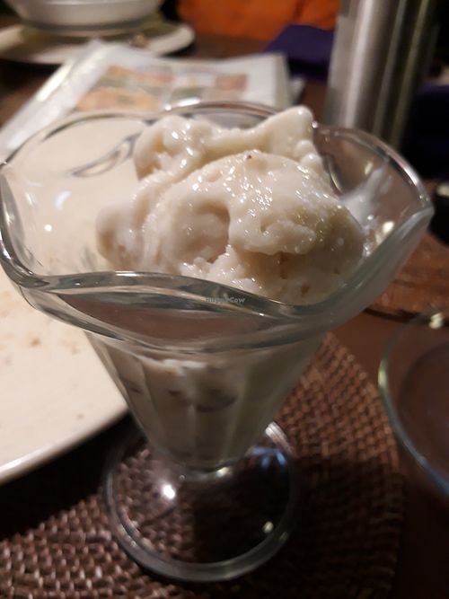 Vegan coconut ice cream at Mediterraneo Pizza & Pasta in Koh Phangan