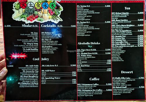 Menu at Element Five at Element Five in Berlin