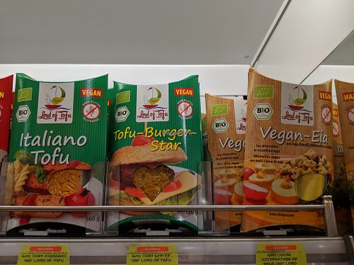 vegan items at Balev Bio Market - Vitosha in Sofia